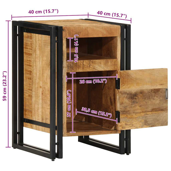 Nachttisch Mango Massivholz 40x40 cm
