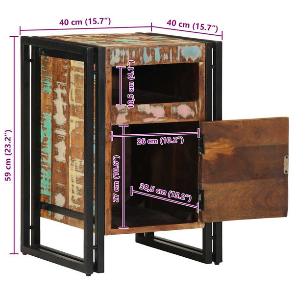 Massivholz Nachttisch Altholz 40x40 cm