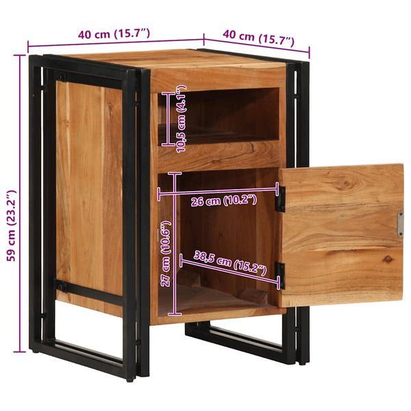 Akazie Nachttisch Massivholz 40x40x59 cm
