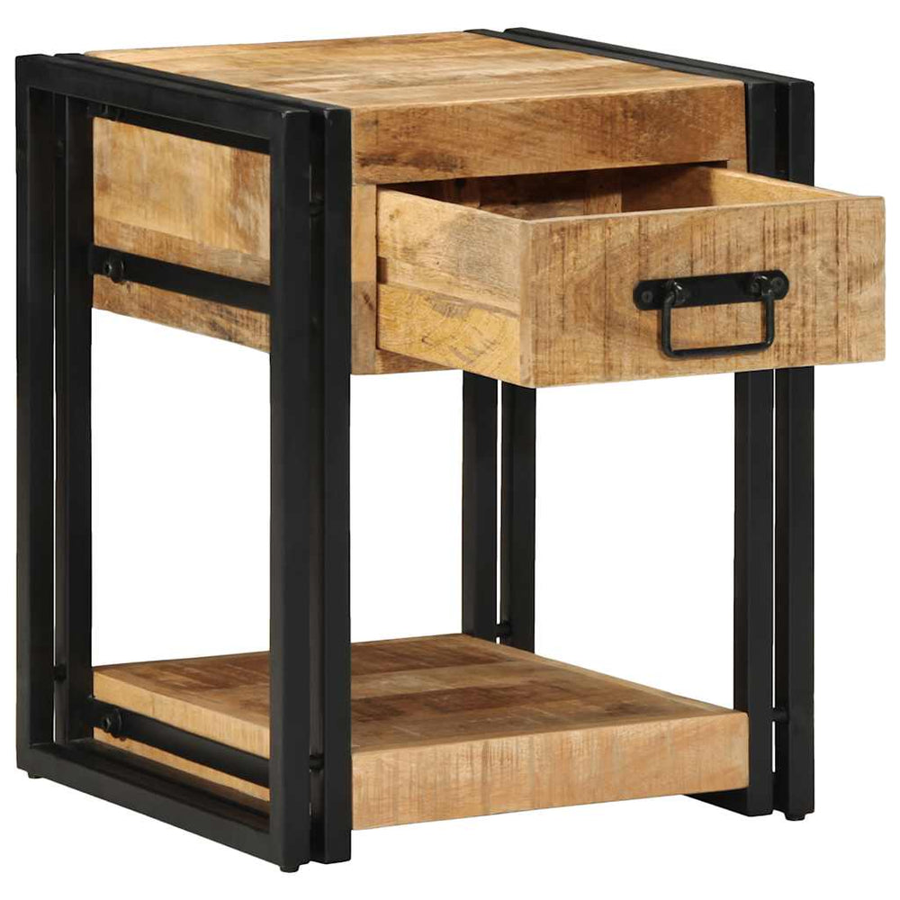 vidaXL Nightstand 40x40x50 cm Solid Rough Mango Wood