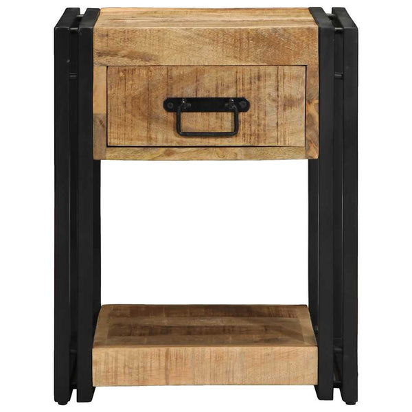 Nachttische 2er Set Mango Massivholz 40x40 cm