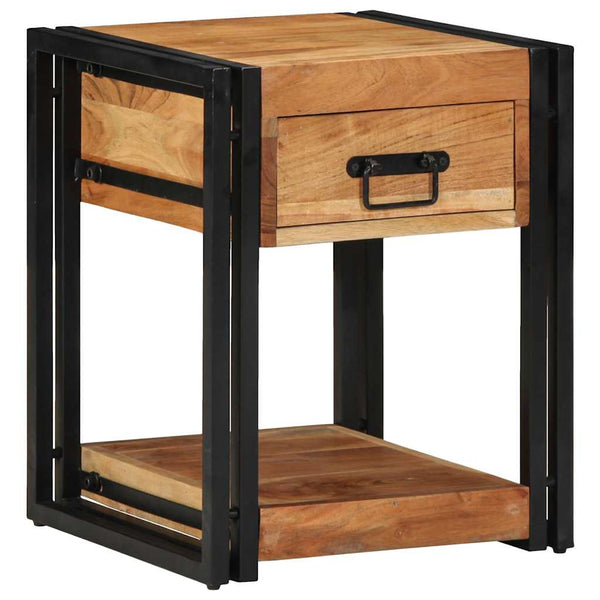Nachttisch Braun Akazie Massivholz 40x40x50cm