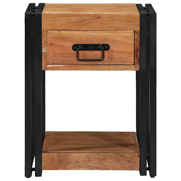 vidaXL Tables de chevet 2 pcs Marron 40 x 40 x 50 cm Bois d'acacia massif