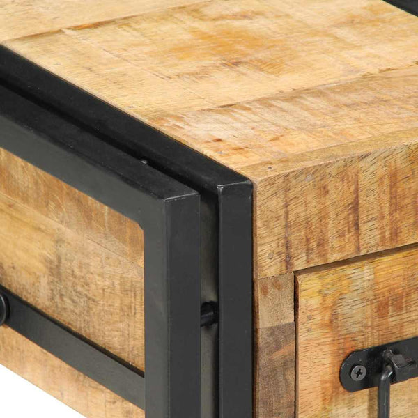 Nachttische 2er Set Braun Mango Massivholz