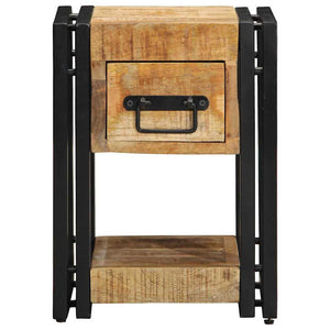 Nachttische 2er Set Braun Mango Massivholz