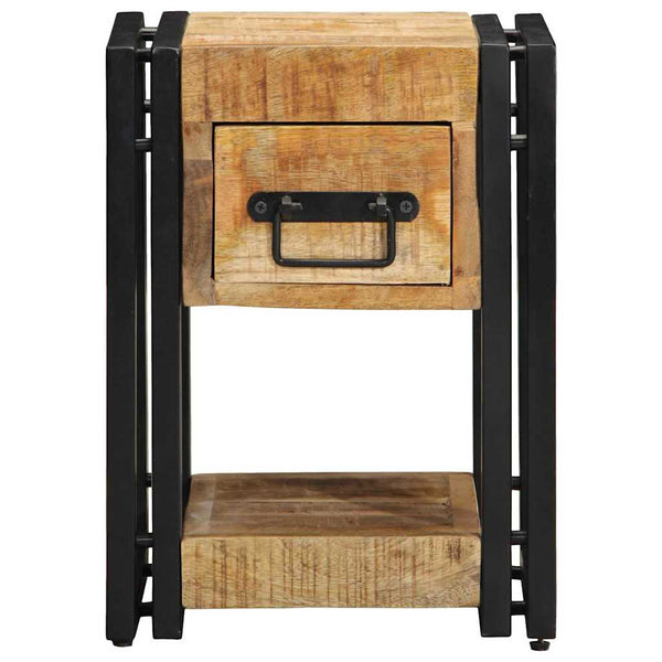 Nachttische 2er Set Braun Mango Massivholz