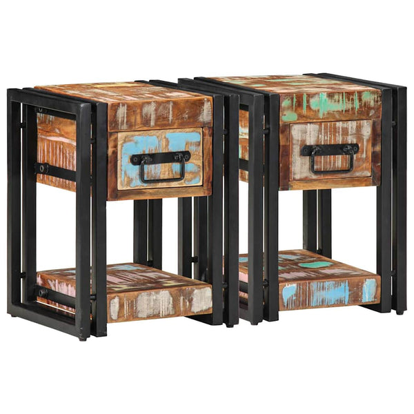 Upgecycelte Holz Nachttische, 2er-Set