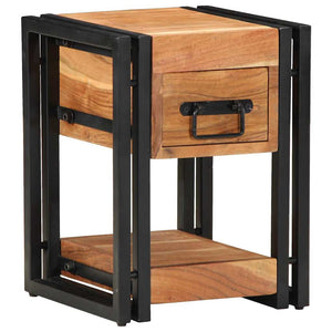 Nachttisch Braun Akazie Massivholz 30x30x40cm