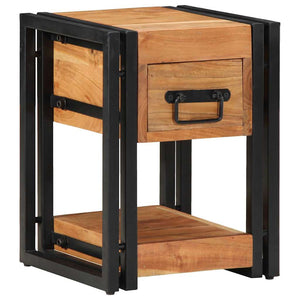Nachttisch Braun Akazie Massivholz 30x30x40cm