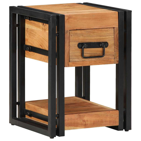 Nachttisch Braun Akazie Massivholz 30x30x40cm