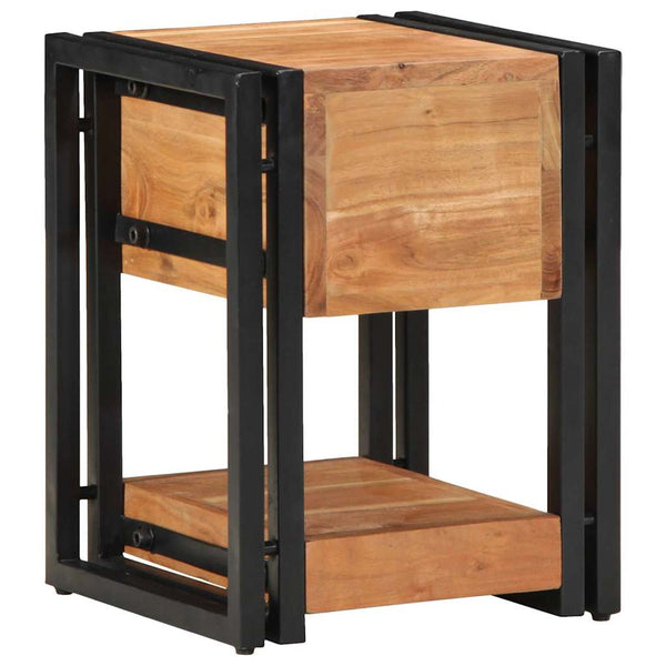 Nachttisch Braun Akazie Massivholz 30x30x40cm