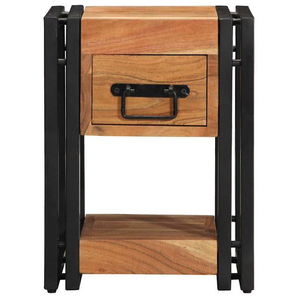 Nachttisch Braun Akazie Massivholz 30x30x40cm