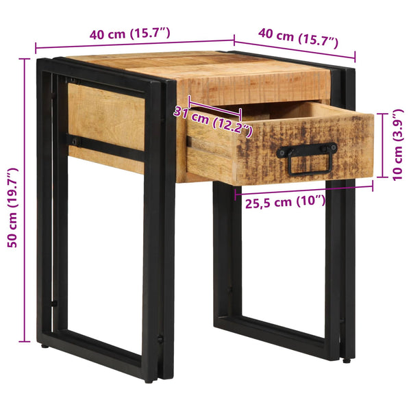 Nachttisch Mango Massivholz 40x40x50 cm