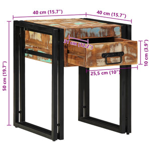vidaXL Side Table 40 x 40 x 50 cm Solid Reclaimed Wood