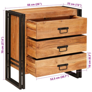 Braunes Sideboard Akazie Massivholz 66x70 cm