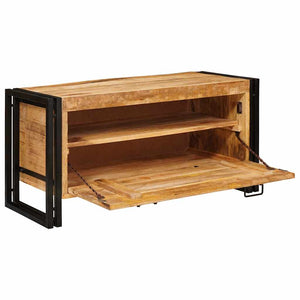 Massivholz Schuhschrank Braun 90x38x45cm