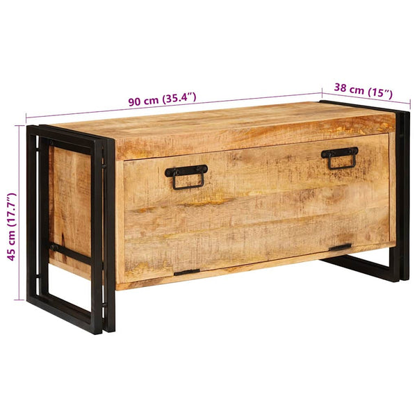 Massivholz Schuhschrank Braun 90x38x45cm