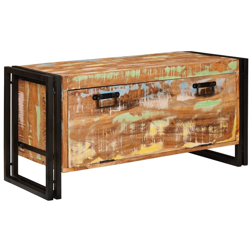 Schuhschrank Braun Massivholz 90 cm