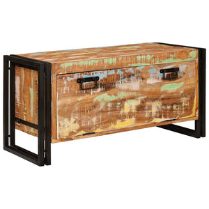 vidaXL Meuble à chaussures avec porte Marron 90 x 38 x 45 cm Bois de récupération massif