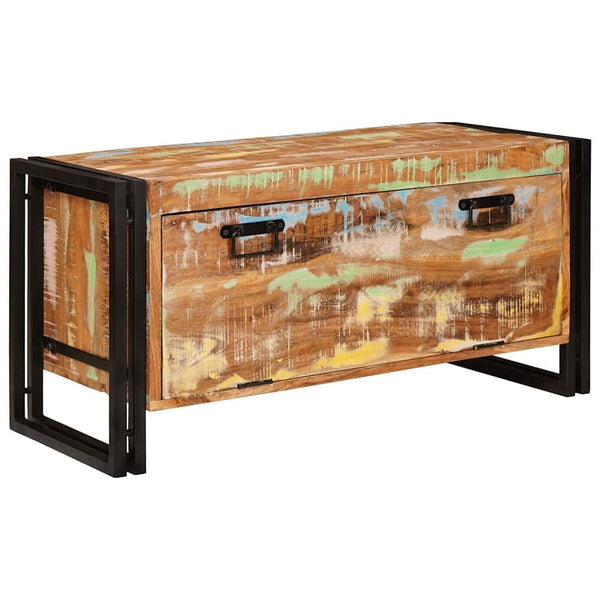 vidaXL Meuble à chaussures avec porte Marron 90 x 38 x 45 cm Bois de récupération massif