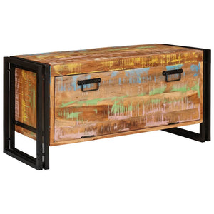 vidaXL Meuble à chaussures avec porte Marron 90 x 38 x 45 cm Bois de récupération massif
