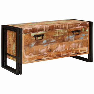 vidaXL Meuble à chaussures avec porte Marron 90 x 38 x 45 cm Bois de récupération massif