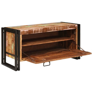 vidaXL Meuble à chaussures avec porte Marron 90 x 38 x 45 cm Bois de récupération massif