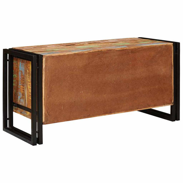 vidaXL Meuble à chaussures avec porte Marron 90 x 38 x 45 cm Bois de récupération massif
