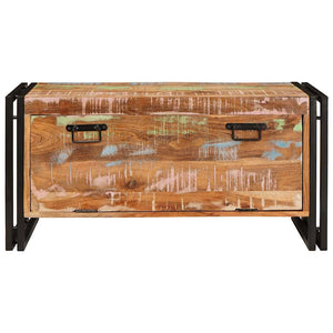 vidaXL Meuble à chaussures avec porte Marron 90 x 38 x 45 cm Bois de récupération massif