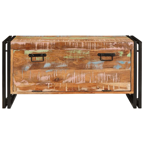 vidaXL Meuble à chaussures avec porte Marron 90 x 38 x 45 cm Bois de récupération massif