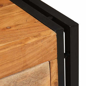 Schuhschrank Akazie Massivholz Braun 90cm