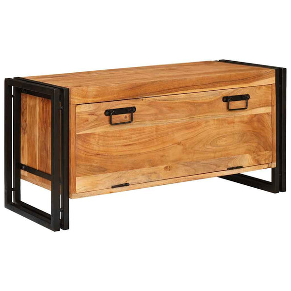 Schuhschrank Akazie Massivholz Braun 90cm