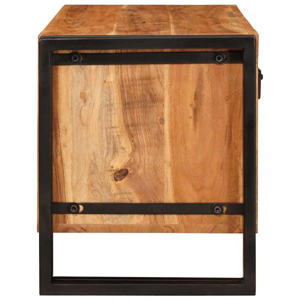 Schuhschrank Akazie Massivholz Braun 90cm