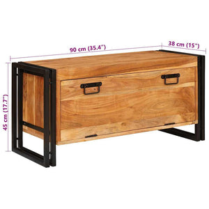 Schuhschrank Akazie Massivholz Braun 90cm