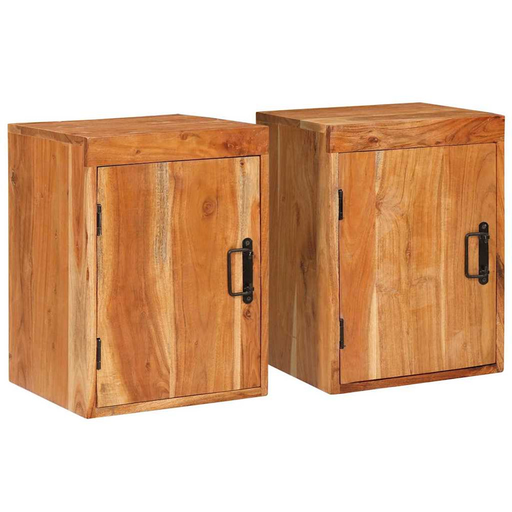vidaXL Bedside Cabinet 2 pcs Brown 35 x 33 x 48 cm Solid Acacia Wood