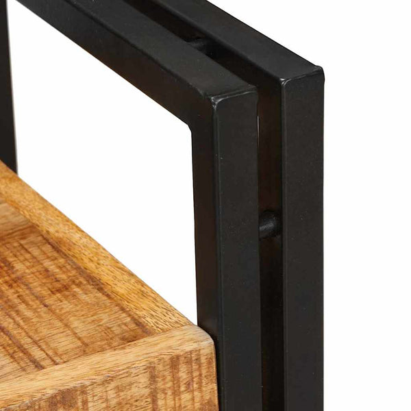 Nachttisch Mango Massivholz Braun/Schwarz