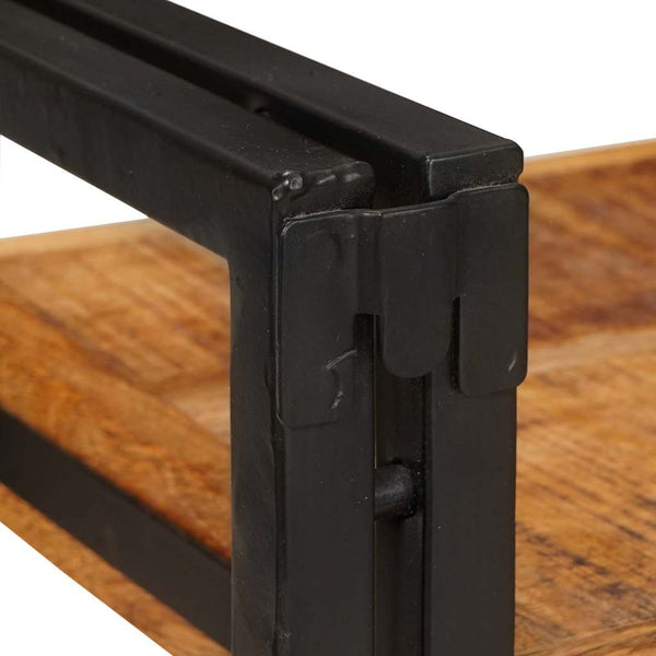 Nachttisch Mango Massivholz Braun/Schwarz