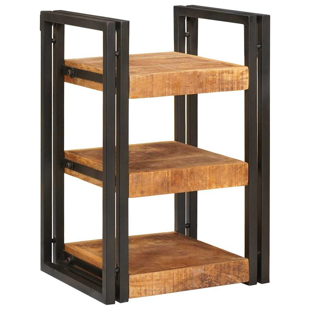 vidaXL Nightstand Brown and Black 38 x 33 x 58 cm Solid Mango Wood
