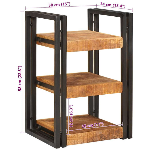 Nachttisch Mango Massivholz Braun/Schwarz