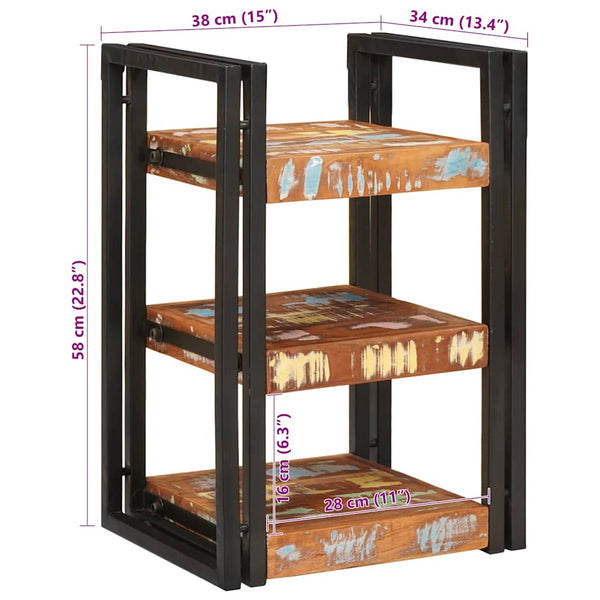 Nachttisch Braun Schwarz Massivholz