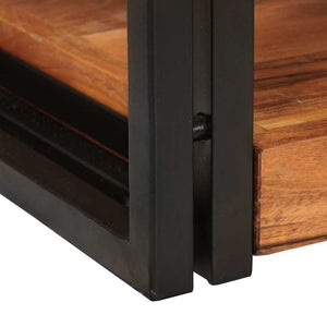 Massivholz Nachttisch Braun Schwarz 38x33x58 cm