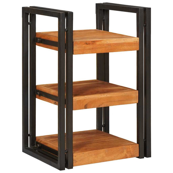 Massivholz Nachttisch Braun Schwarz 38x33x58 cm