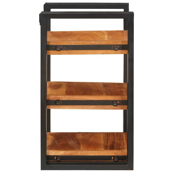 Massivholz Nachttisch Braun Schwarz 38x33x58 cm