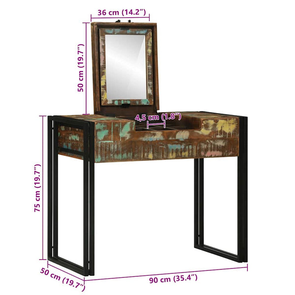 vidaXL Coiffeuses de chambre Multicolore Bois de récupération massif