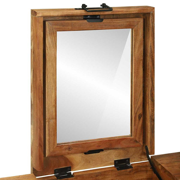 vidaXL Coiffeuses de chambre avec rangement marron en bois de manguier massif
