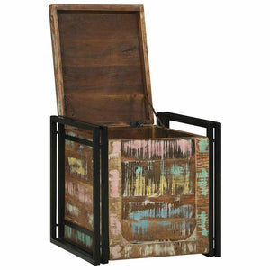 Aufbewahrungsbox aus massivem Recyclingholz 50x50x50 cm