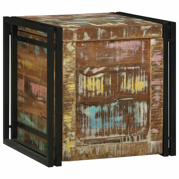 Aufbewahrungsbox aus massivem Recyclingholz 50x50x50 cm