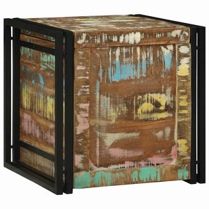 Aufbewahrungsbox aus massivem Recyclingholz 50x50x50 cm