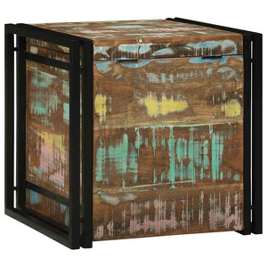 Aufbewahrungsbox aus massivem Recyclingholz 50x50x50 cm
