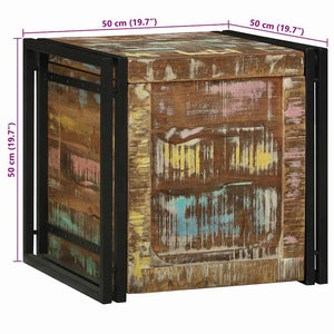 Aufbewahrungsbox aus massivem Recyclingholz 50x50x50 cm